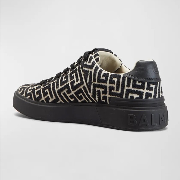 Balmain Men's B-Court Jacquard Monogram Low Top Sneakers - Picture 2 of 5